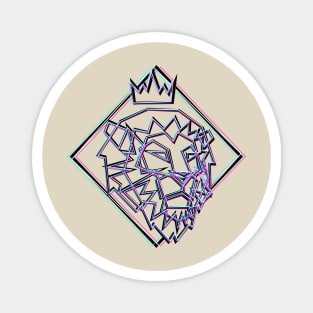 King Lion Line Art polygons Magnet